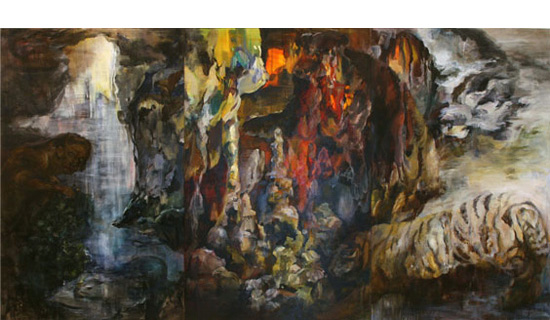 Metamorphosis oil on canvas 240x450cm(Triptych) 2008
